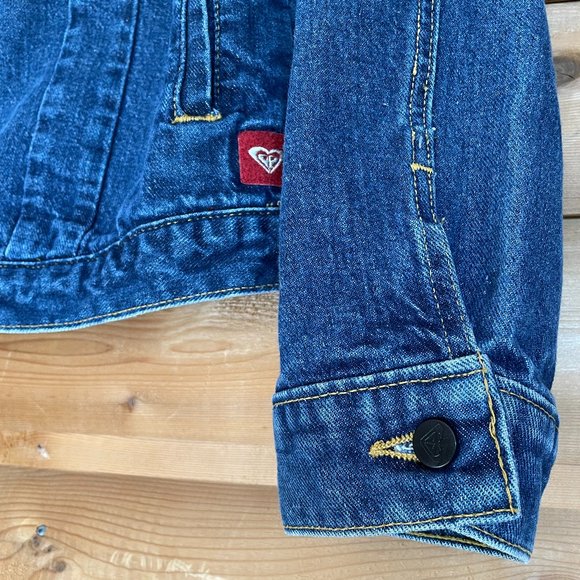 Roxy X Quiksilver Collaboration Classic Blue Denim Jean Jacket! Women XL - Picture 11 of 12